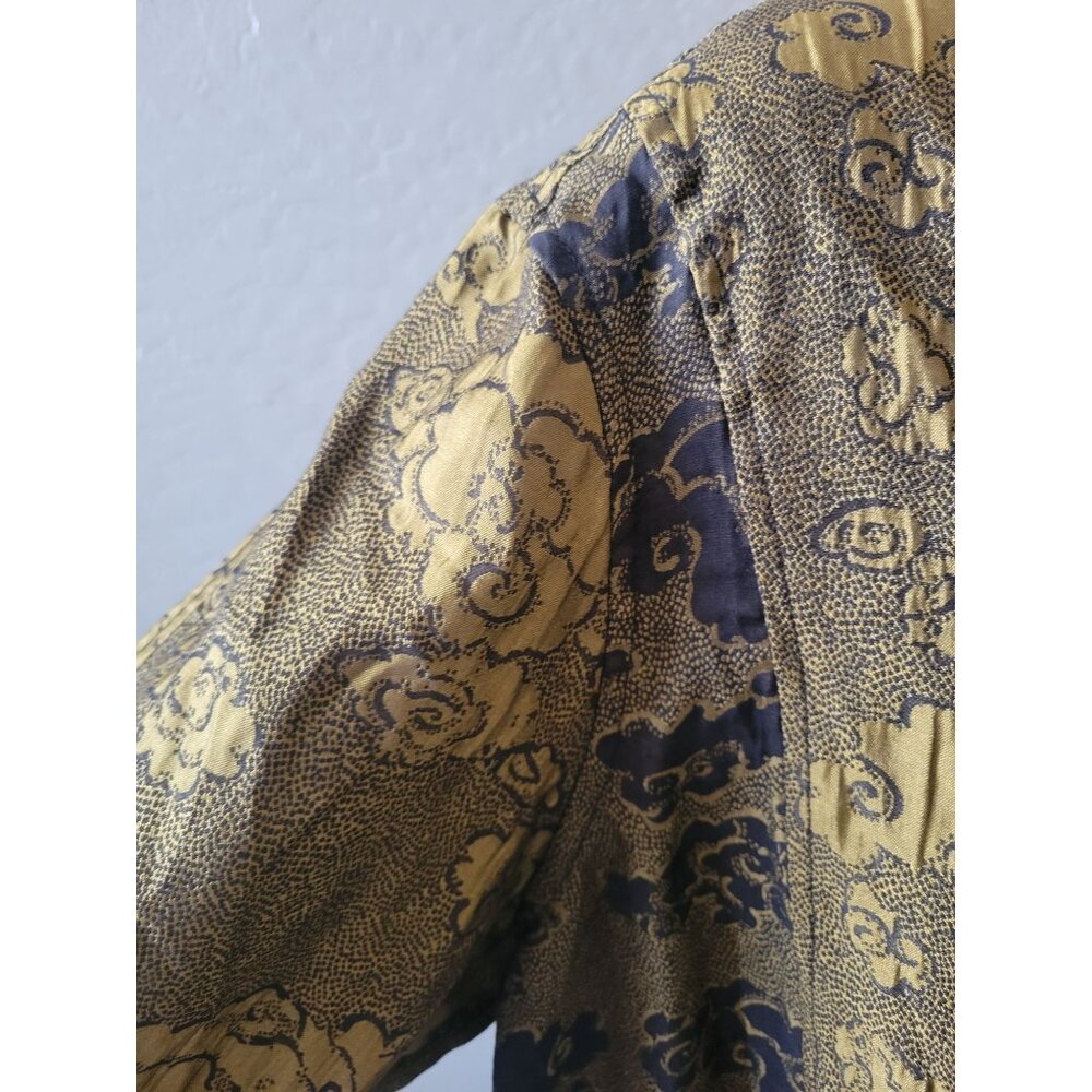 John Mark Artsy Asian Inspired Mandarin Collar Patchwork Floral Top Shacket 3X - Picture 4 of 10